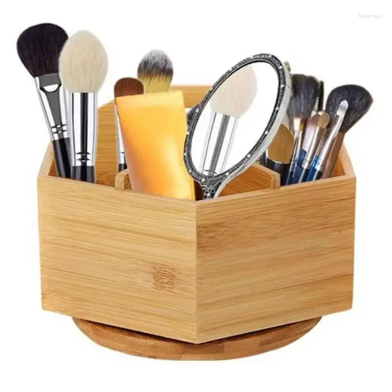 Boîtes de rangement Organisateur de bureau rotatif 360 Récipient de crayon rotatif avec des fournitures de porte-stylo de grande capacité pour