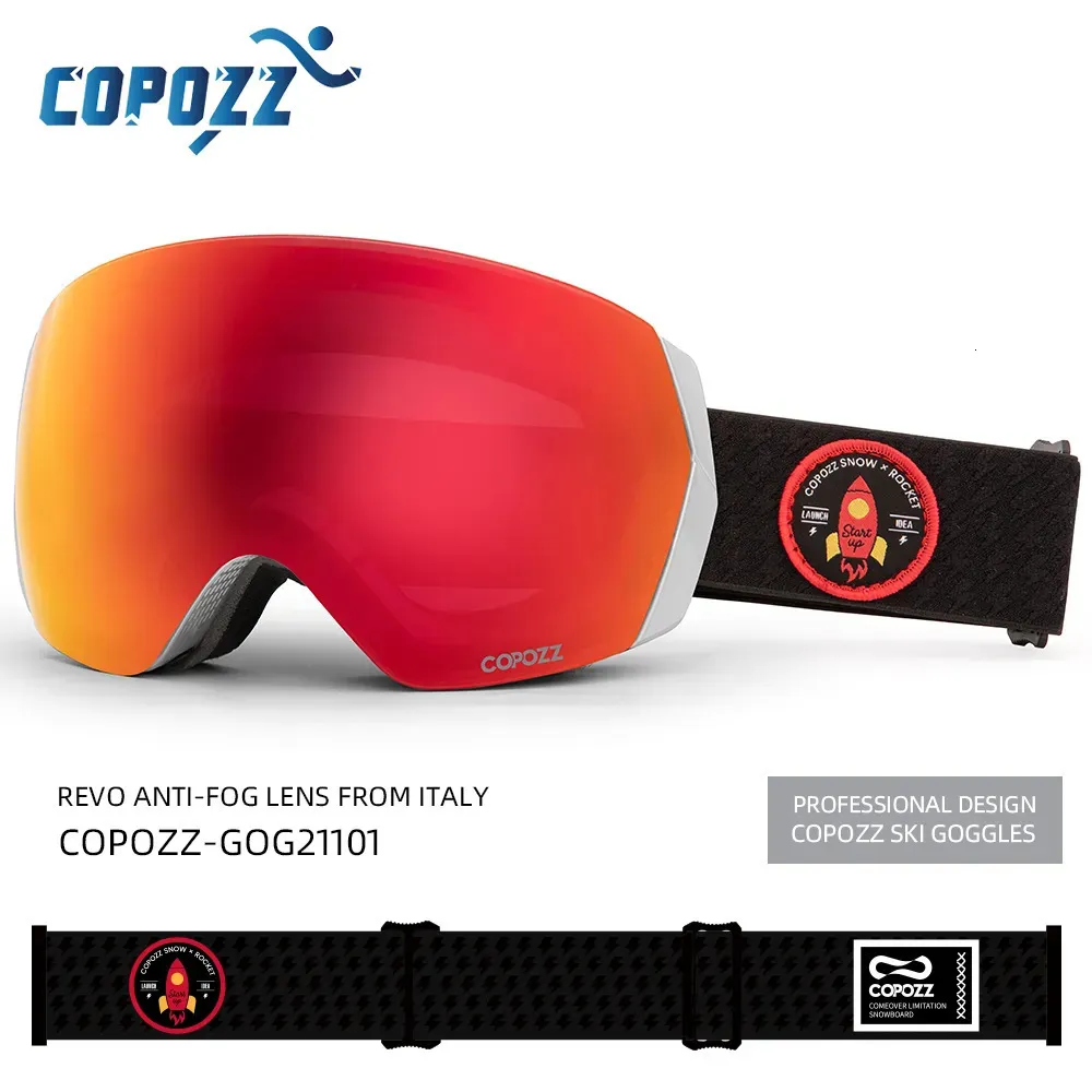 Skidglasögon Copozz Brand Professional Ski Goggles Dubbellager Anti-dimma UV400 Män kvinnor Winter Snowmobile Eyewear Snowboard Sports Glasögon 231023