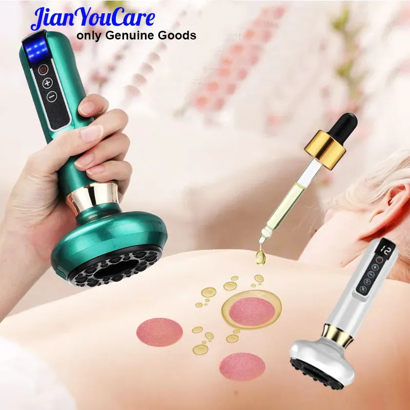 Back Massager JYHealth Electric Vacuum Cupping Body Scraping jars professional Heating guasha Suction cups Therapy device health care 231024