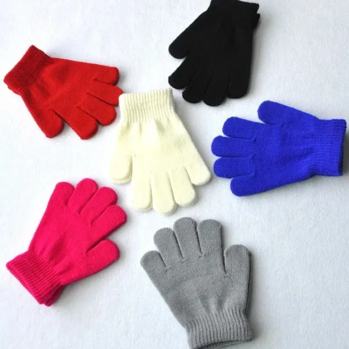 Kids Gloves Full Fingers Knitted Gloves Warm Mitten Winter Favor for Little Boys and Girls