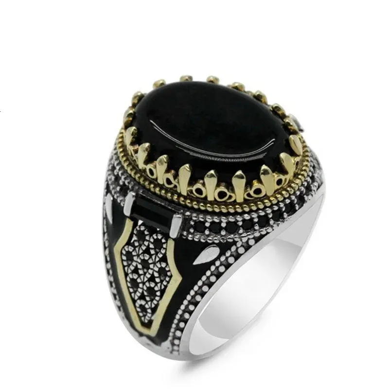 Retro Handmade Turkish Signet Damascus Mens Ring For Men Retro Handmade Turkish Signet Damascus Mens Ring For Men