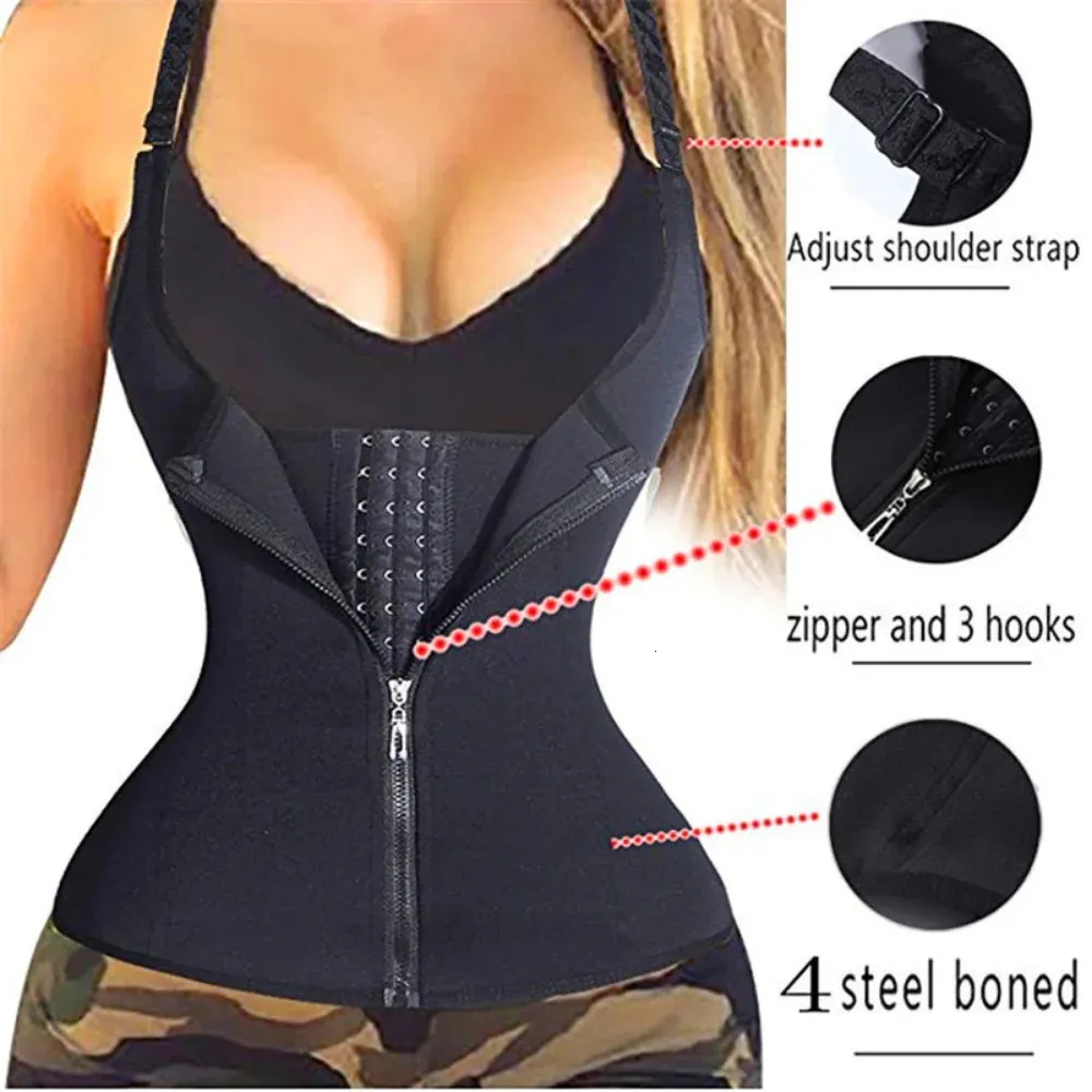 Vita Tummy Shaper Gancio regolabile Cintura dimagrante Corsetto Cerniera Sauna Cellulite Cincher Corpo Pancia Addome Controllo Bruciare i grassi 231024