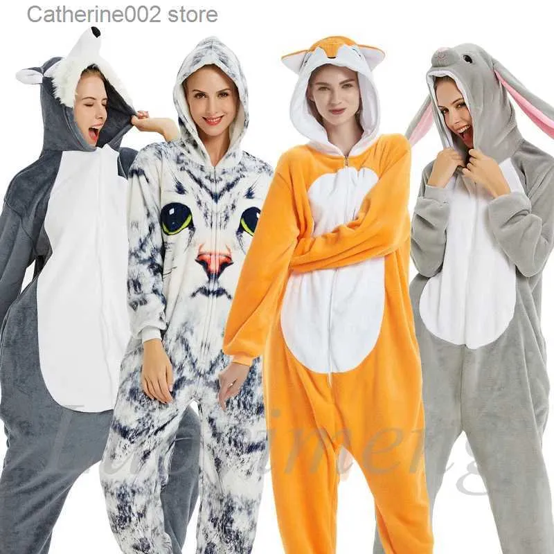 Kadın Uyku Salonu Kış Yetişkinleri Unicorn Pijamalar Hayvan Aslanı Kedi Onesie Pazlan Sıcak Sktarmat Pijamalar Kadınlar İçin Kigurumi Dikiş Nightie Sulma T231024