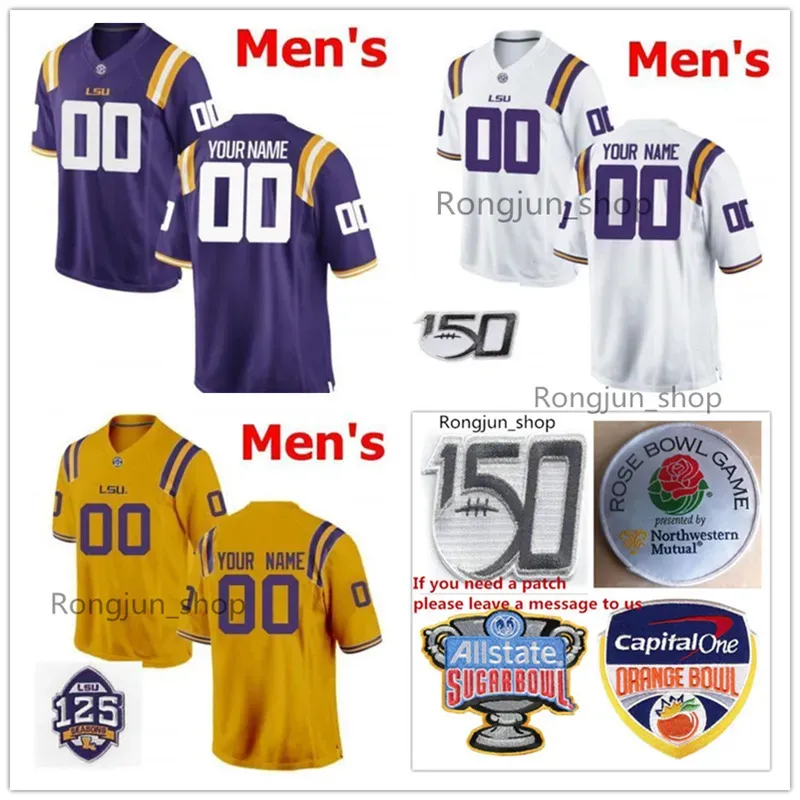 Jersey personalizado NCAA LSU Tigers College 9 Joe Burrow Jersey Fútbol 3 Odell Beckham Jr 80 Jarvis Landry 7 Tryann Mathieu 7 Patrick Peterson S