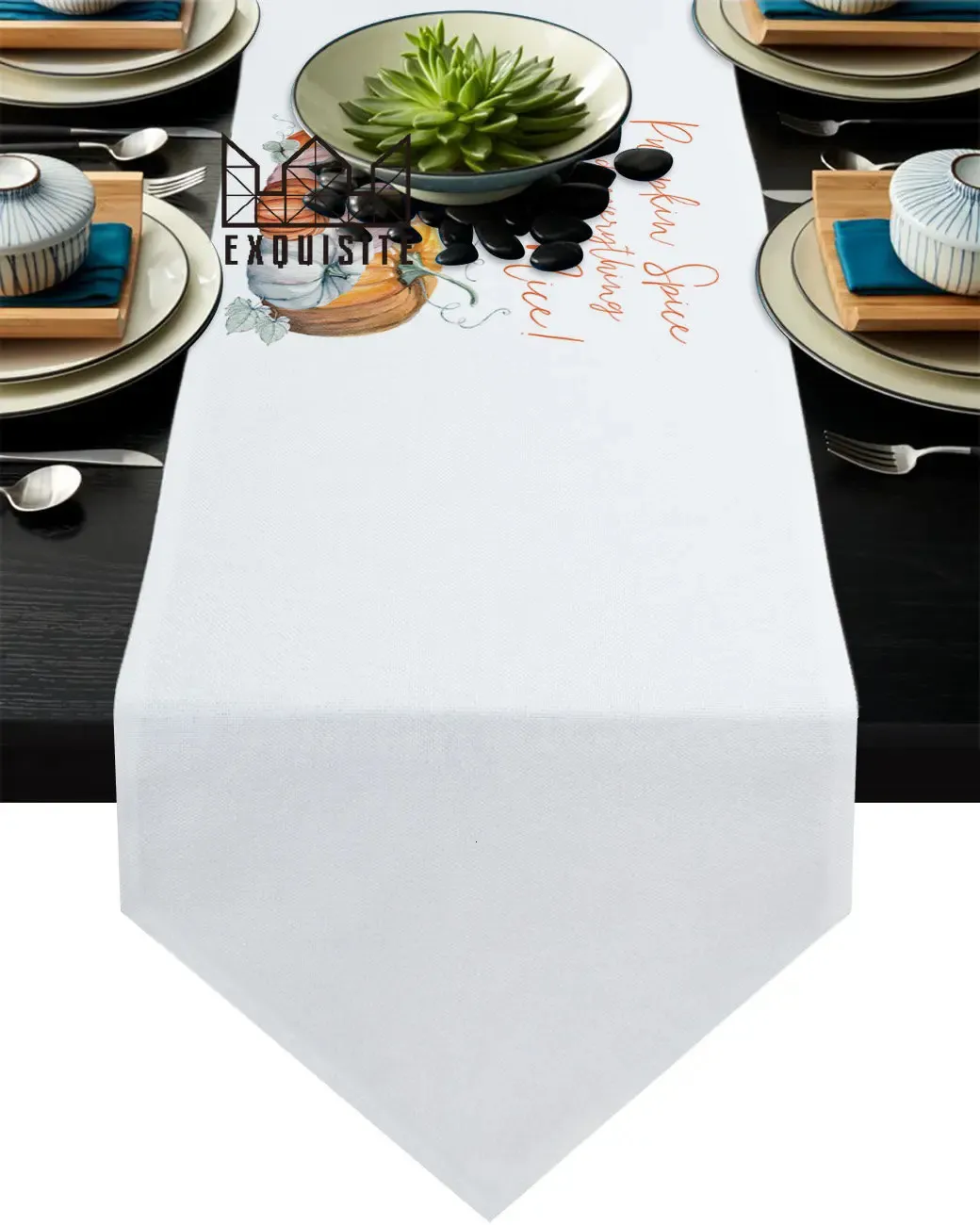 الجدول عداء القرع أوراق عيد الشكر الجدول عداء tablecloth الموظفة حصيرة الجدول لمستلزمات زفاف المنسوجات المنزل 231023