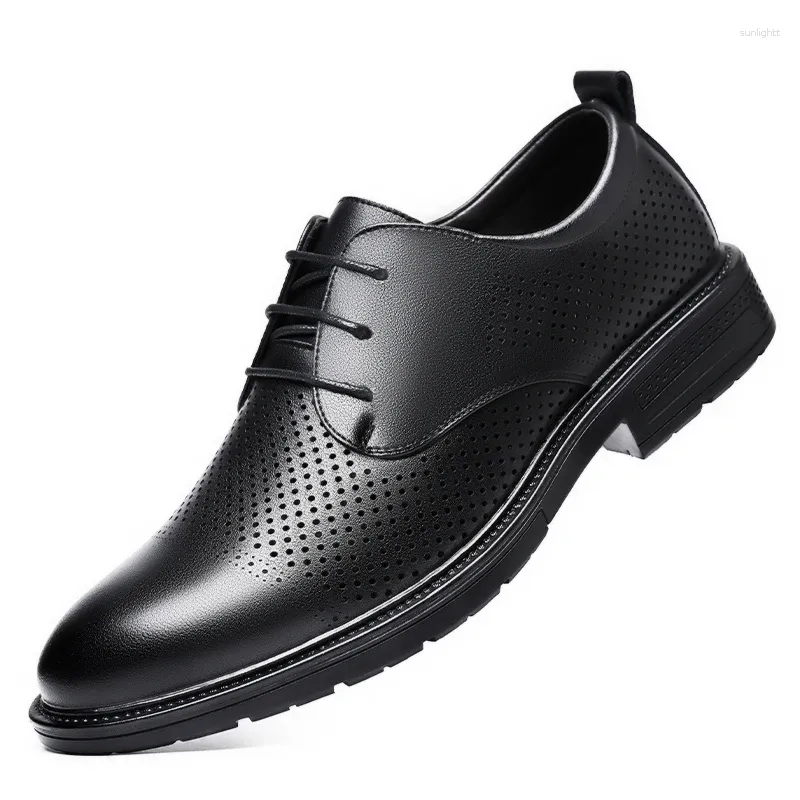 Sapatos de vestido 2023 Ly Men's Split Couro Recorte Estilo Tamanho 37-46 Soft Summer Man Bussiness