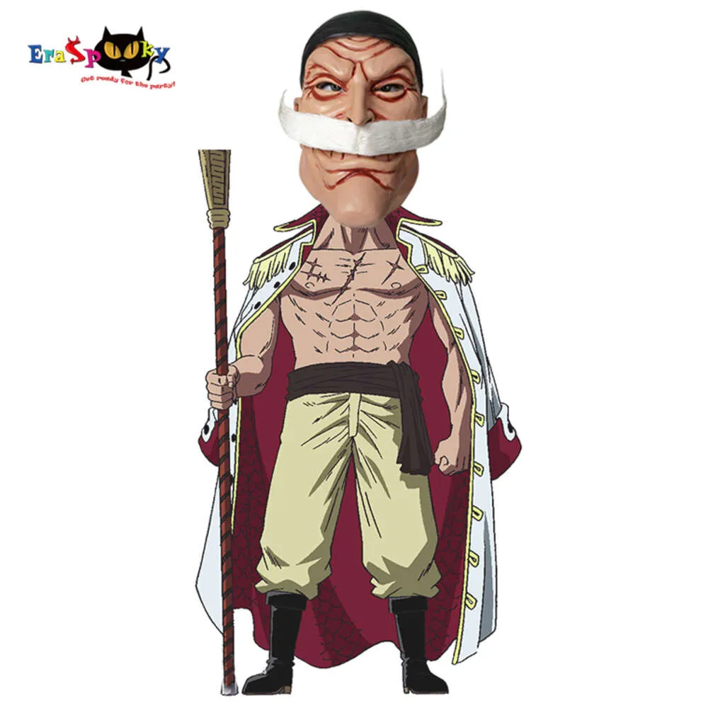 cosplay Eraspooky Japanese Anime One Piece Cosplay Edward Newgate Mask Pirate Regiment Captain Costume Masks Props White Beard Wigscosplay