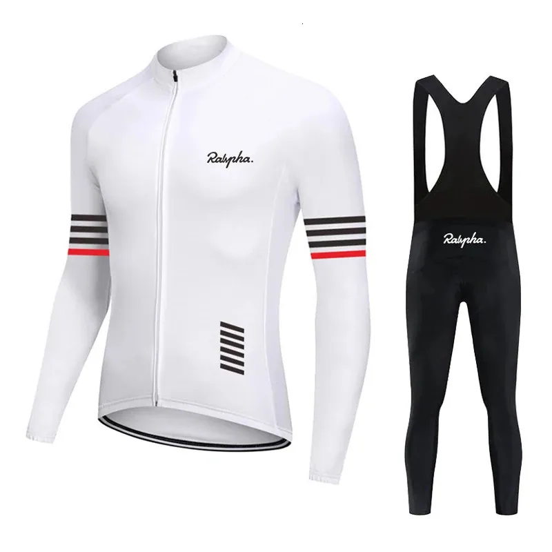 Ensembles maillot de cyclisme Printemps automne ensemble de cyclisme Raphaful blanc Maillot Ciclismo Jersey hommes à manches longues vêtements de cyclisme de haute qualité chemise de cyclisme 231023