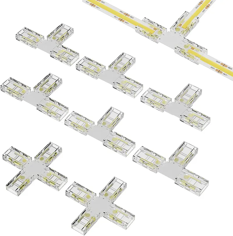 Tek renkli LED ışıklar için 2pin 8mm 10mm COB LED şerit ışık konektörleri konektörler