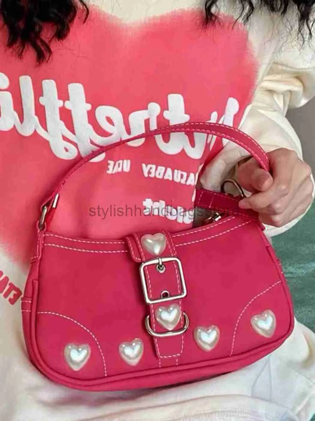 أكياس الكتف Retro Heart Handbag Women's Hot Fashion Bag Bag Women Retro Messenger BagstylishHandbagsStore