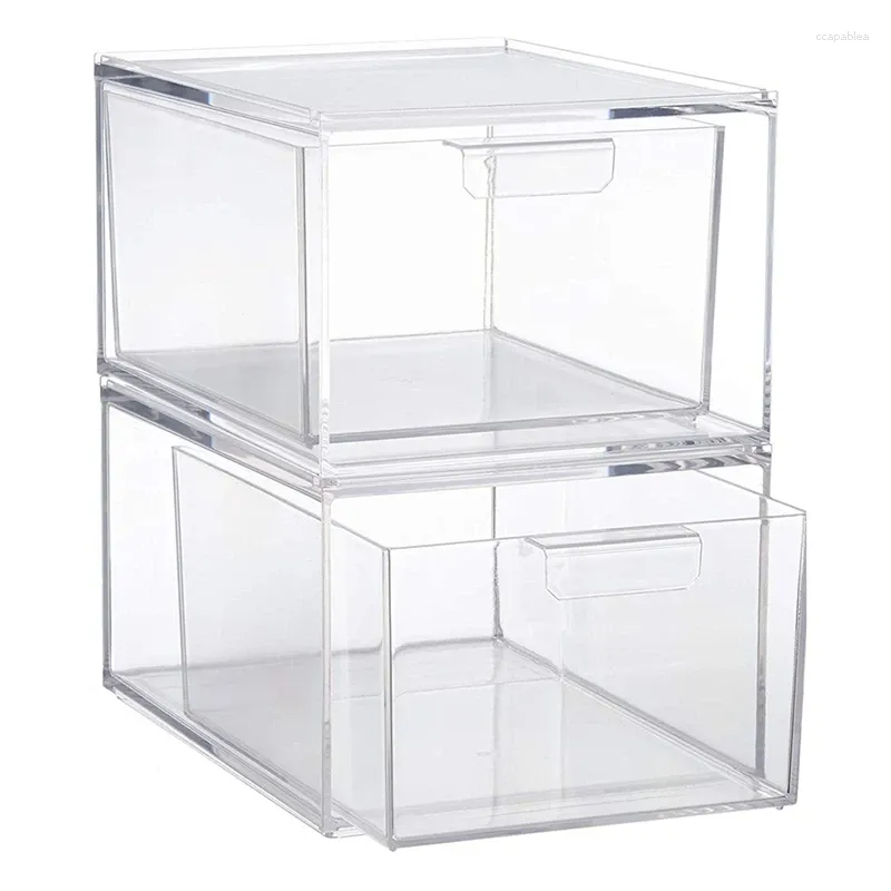 Clear Plastic Stackable Storage Boxes With 4.5 Inch Tall Storage