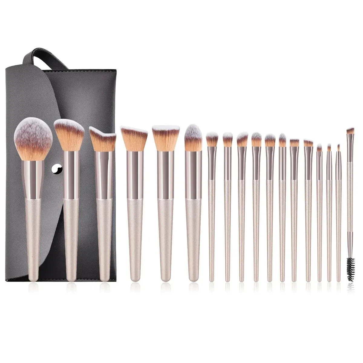 Makeup Tools 18st Champagne Brushes Set For Women Cosmetic Foundation Powder Blush Eyeshadow Kabuki Blending Beauty 231024