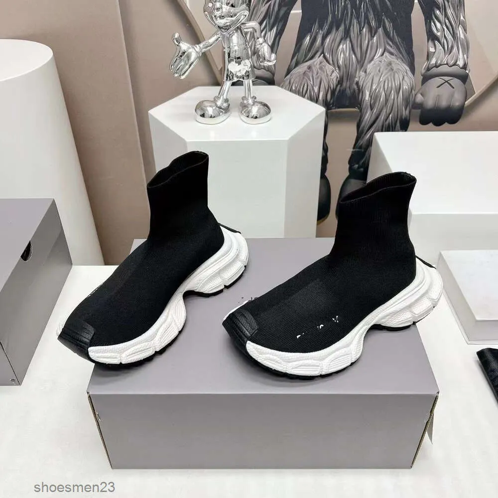 Женская обувь из переработанных материалов, вязаные кроссовки, новый дизайнерский вязаный Balencaga, эластичные мужские носки, модные универсальные модные повседневные носки для пар, 2n2v