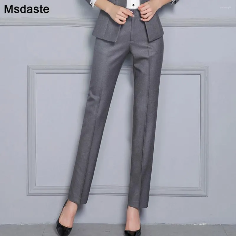 Women's Pants Women Formal 2023 Autumn High Waist Ladies Straight Office Trousers Work Wear Big Clothes S-4XL 5XXXXXL Pantalon Femme