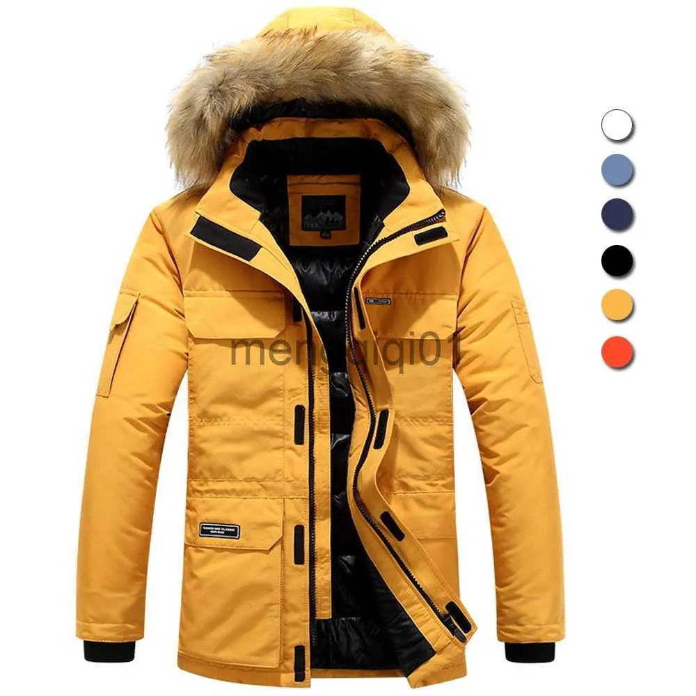 Parkas pour hommes Marque hiver fourrure à capuche Parkas hommes duvet de canard veste de neige manteaux coupe-vent épaissi -30 degrés garder au chaud vêtements d'extérieur M-6XL J231024