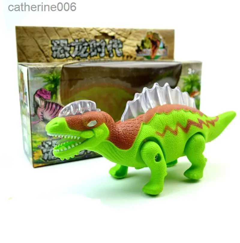 Outros brinquedos elétricos andando dinossauro brinquedos brilhantes dinossauros jurássicos com som animais modelo para crianças meninos crianças interativol231024