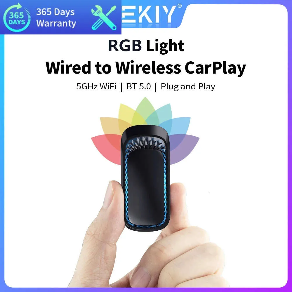 New Car RGB Colorful Wireless Carplay Dongle Mini Box Plug And Play Connect Bluetooth WiFi With Wired Apple Carplay OEM Car Radio