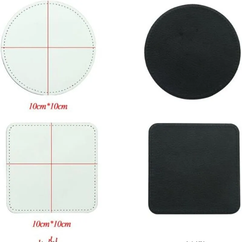 Sublimation Blanks Coaster Pu White Square Round Cuppads Home Kitchen Water Cup Mats Oil Edge Treatment Hot Sale 4 5jy M2