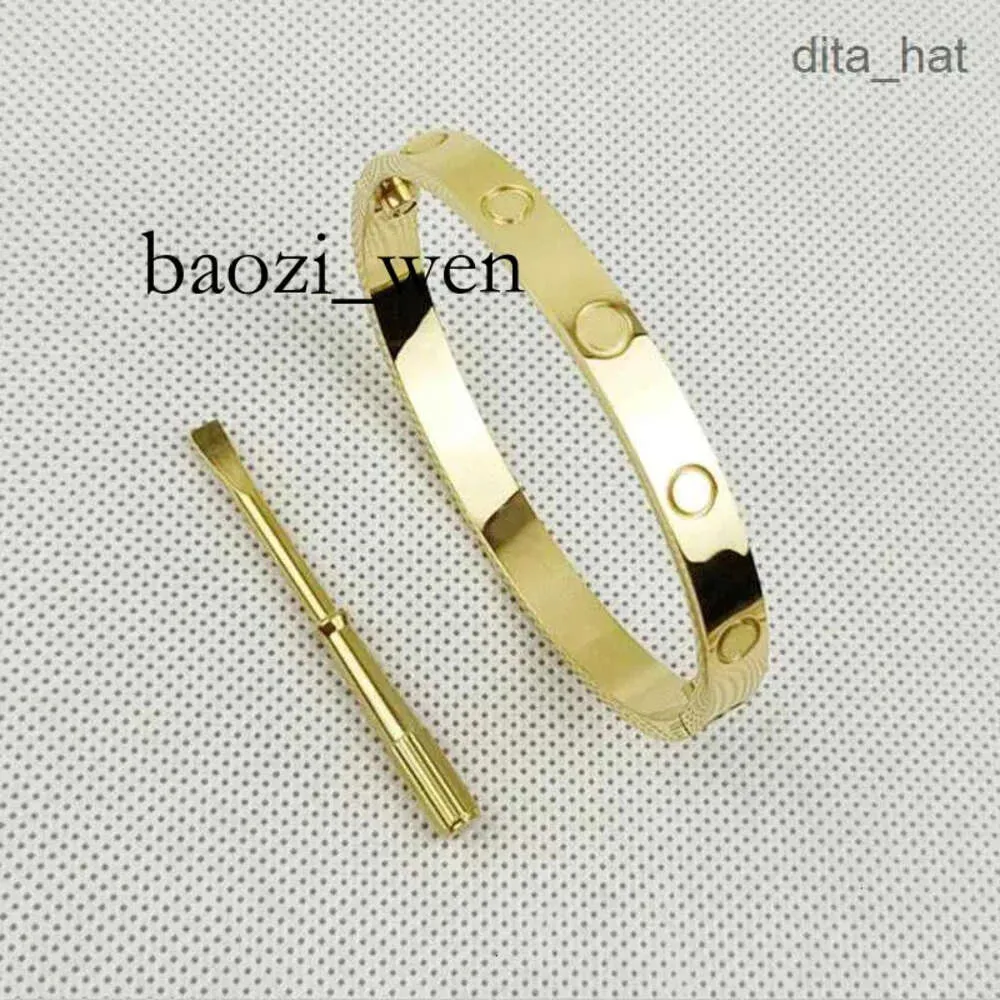 Modedesigner armband titan stål skruv sier rose skruvmejsel diamant klassiska smycken kvinnor mens armband guld pläterad