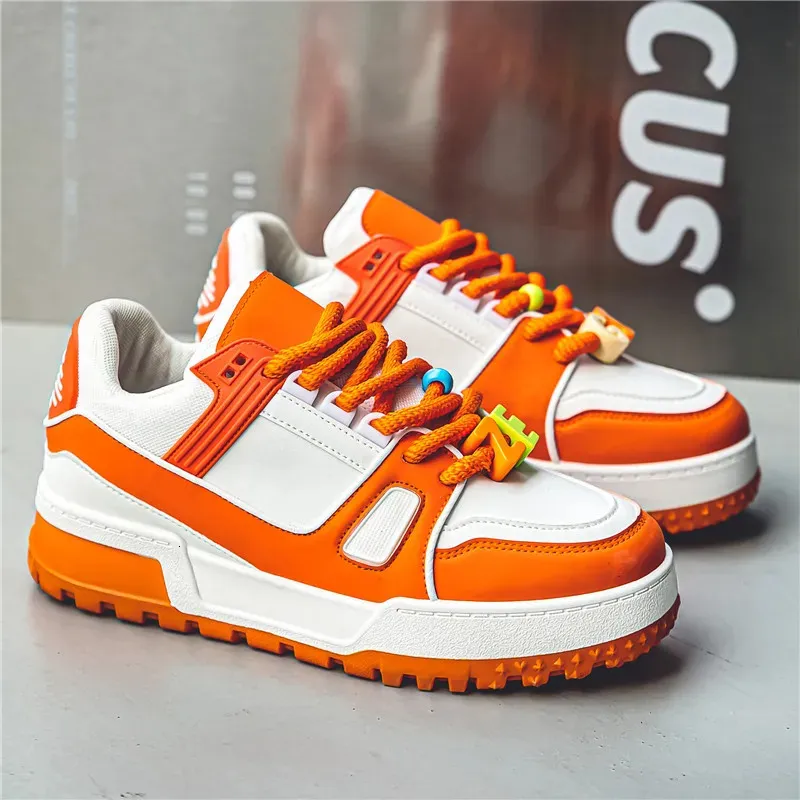 Sukienka buty 2023 Projektanci Sneakers Sneakers Zima Orange Luksusowe luksusowe mężczyzn swoboda biała platforma marki do koszy Hommes 231024