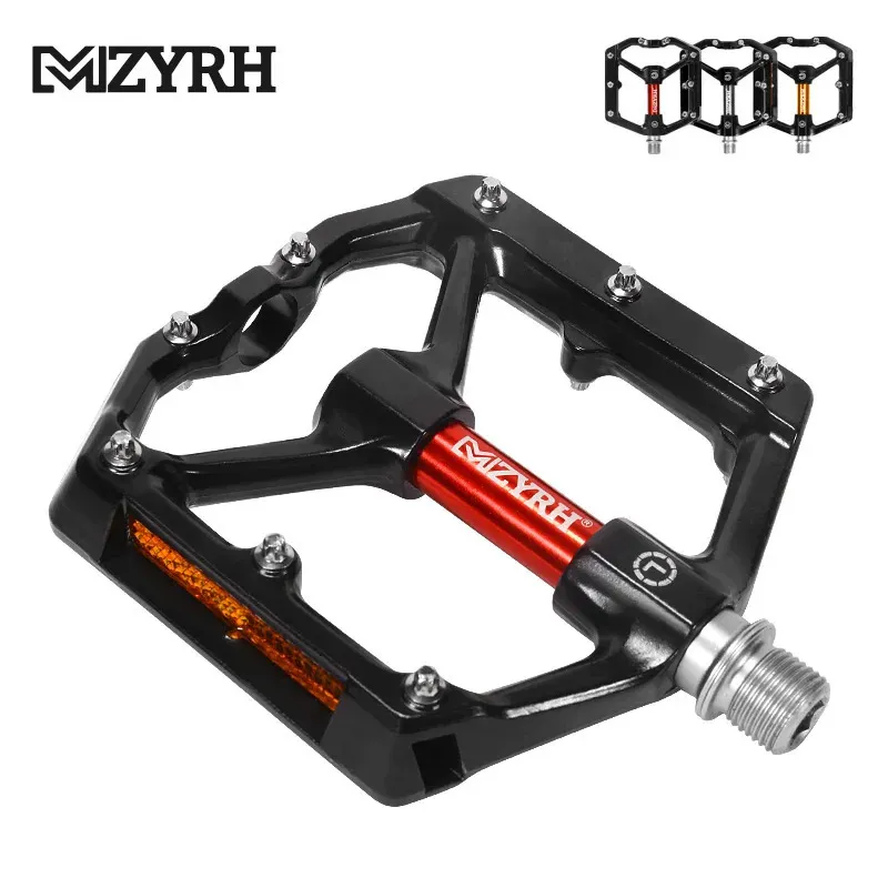 Cykelpedaler Mzyrh Reflective Bicycle Pedals Ultralight Aluminium Sealed Bearings Road BMX MTB Pedals Non-Slip Waterproof Bicycle Pedals 231023