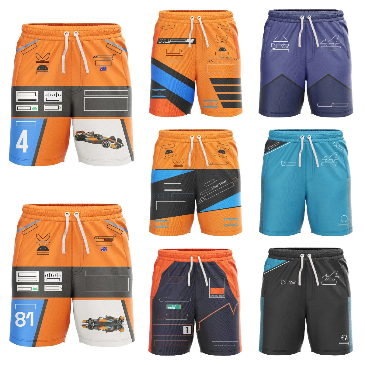 2023 nuovi pantaloni della squadra F1 pantaloncini estivi pantaloncini da corsa sportivi per il tempo libero pantaloni da spiaggia