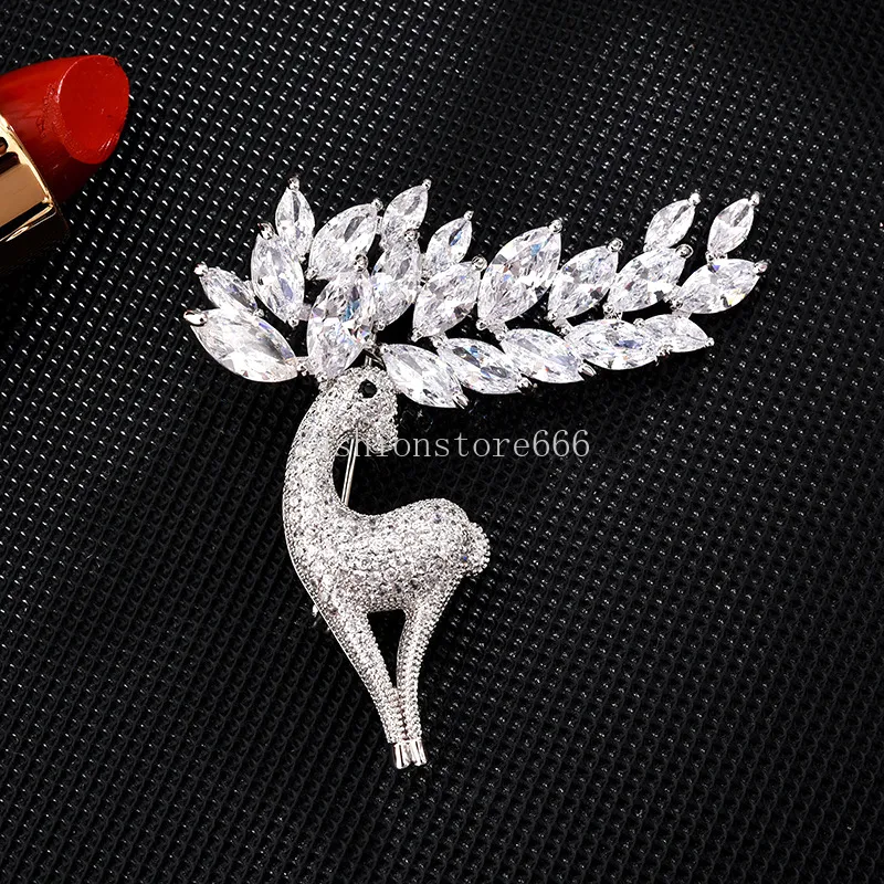 Nuevo broche de lujo, broches de ciervo y alce para mujer, broche de animal, accesorios, Pin, cárdigan, chal, hebilla, Pin para suéter, regalos de joyería