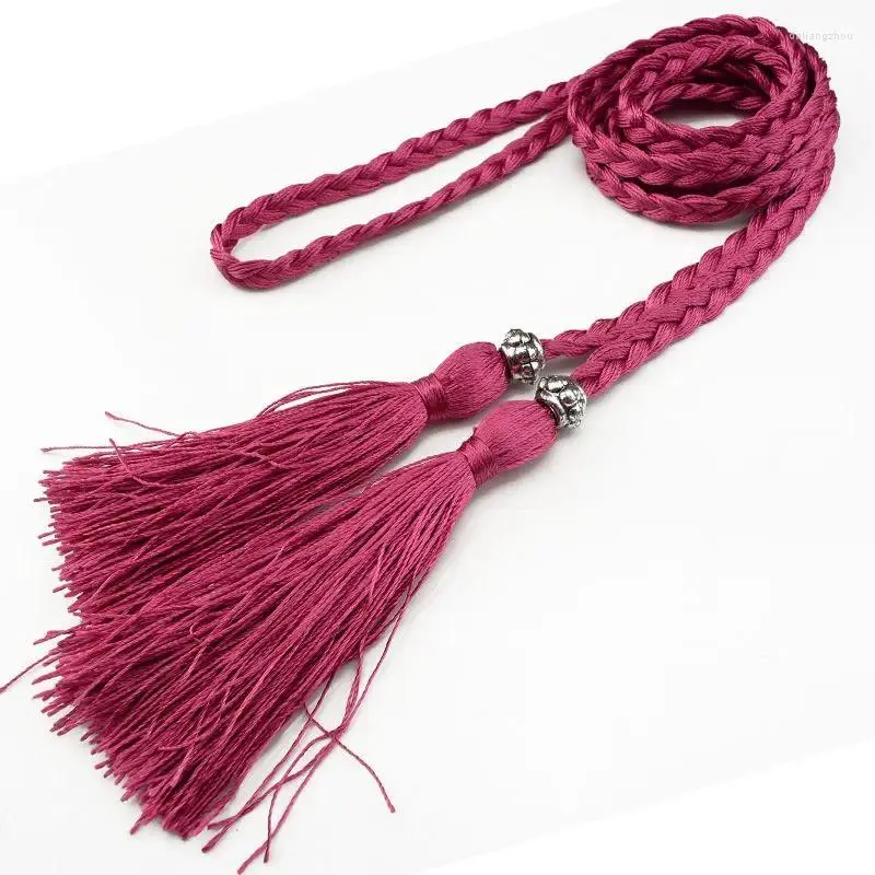 Belts Women's Braided Tassel Belt Woven Fashion Ancient Clothes Accessories Skirt Decorative Waist Chain Thin Rope