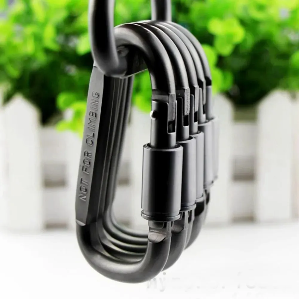 Carabiners Tactical D Keychain Shape Hook Buckle Clip Climbing Army Carabiner Hanging fit Outdoor Silver camping survival edc 231024