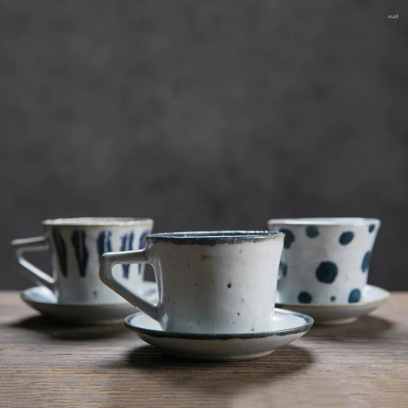 Conjuntos de utensilios de café Jingdezhen, taza de café hecha a mano, pintado a mano de azul y blanco, juego creativo, jarra de vapor, Latte