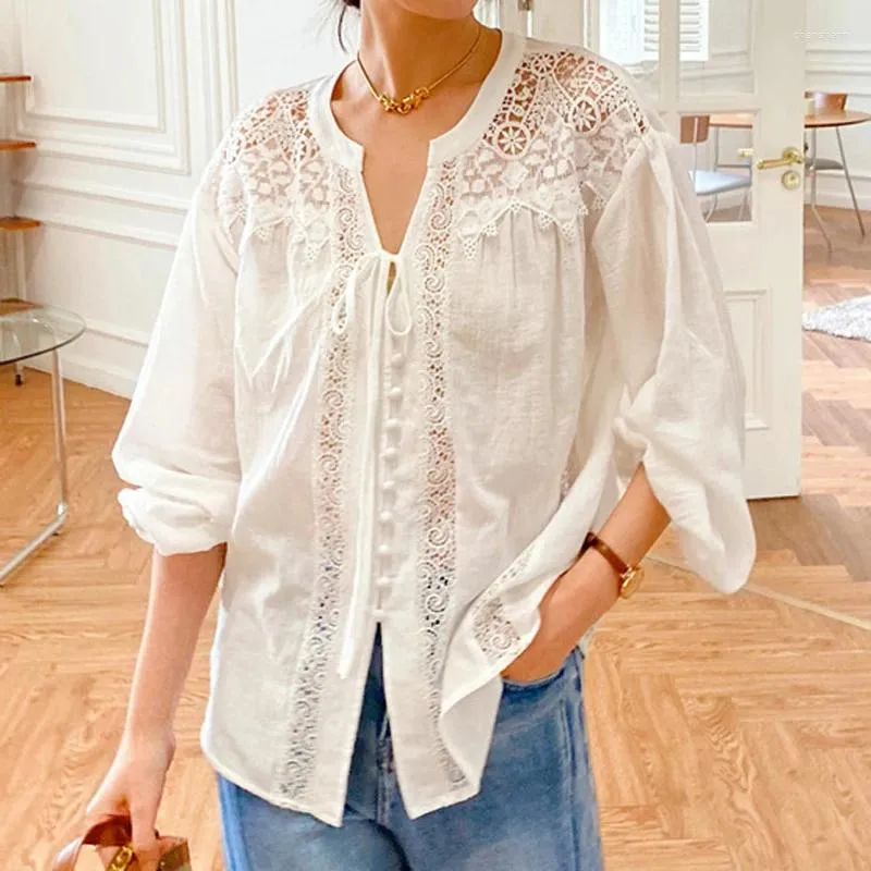 Vintage Lantern Sleeve Chinese Blouse