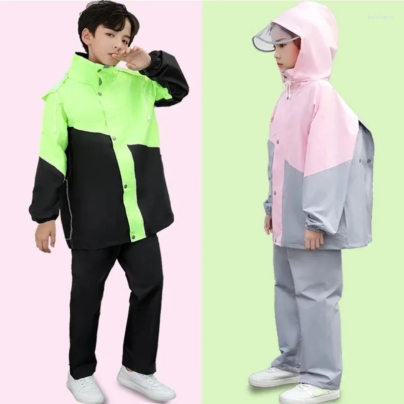 Regenmäntel Kinder Regenmantel Regenbekleidung Anzug für Alter 6-16 Jahre Junge Mädchen Kinder 3D Cartoon Jacke Wasserdichter Poncho