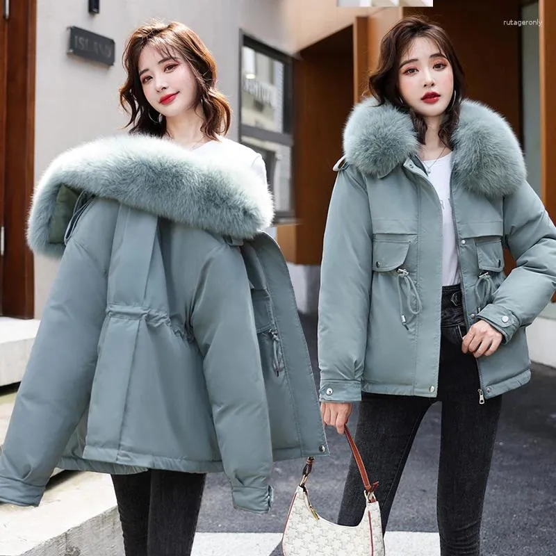 Casacos de trincheira femininos algod o engrossar quente jaqueta de inverno casaco feminino casual parka roupas forro de pele
