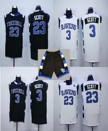 One Tree Hill Ravens 23 Nathan Scott 3 Lucas Scott Jerseys White blue black Mens Embroidery Basketball Shirts SXXL jersey shoet2882435