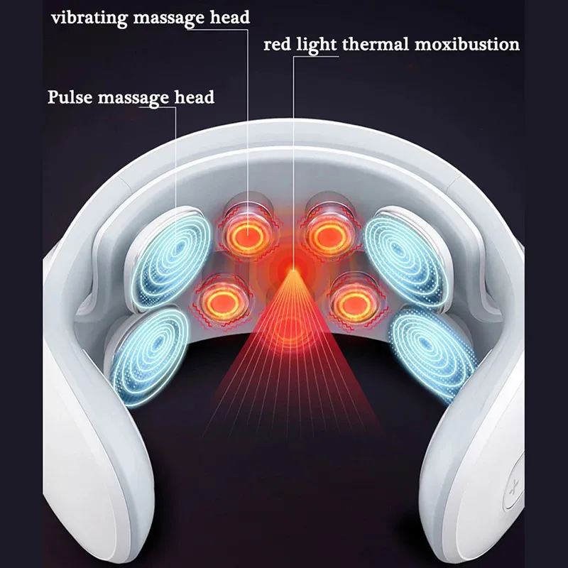 Smart Electric Neck Massager Neck Shoulders Massage Vibration Hot Compress  Voice Massager For Muscle Relieve Vertebra Vertetis