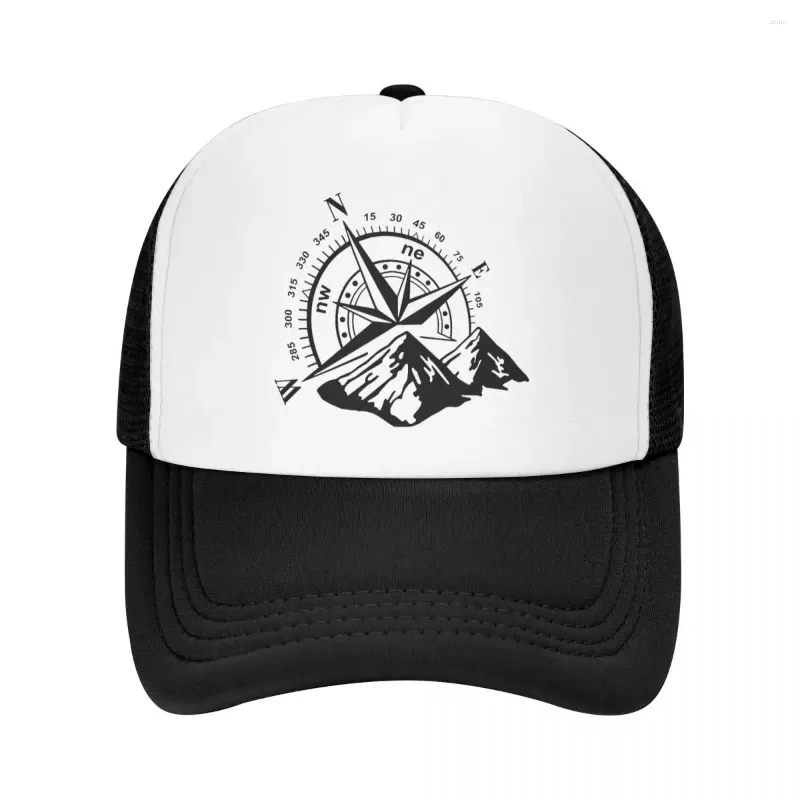 Ball Caps Custom Compass Rose Nawigacja na Mountain Baseball Cap Outdoor Men Regulowaną Kapelusz Trucker Hat Spring Snapback
