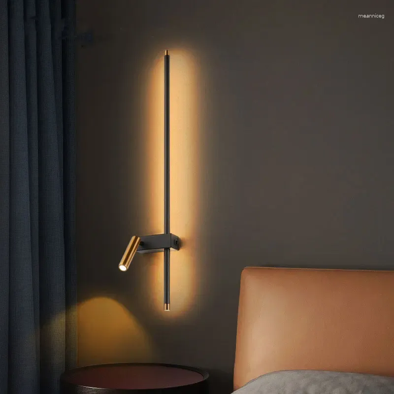 Lampada da parete Nordic Interior Led Camera da letto Comodino con interruttore Luce da lettura El Soggiorno Divano Sfondo Illuminazione Lustri