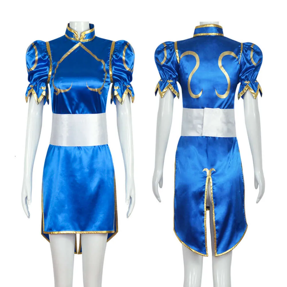chun li blue dress Street Fighter Chun Li Blue Cheongsam Combat Uniform Cosplay Costume O –  Cosplaysky.ca