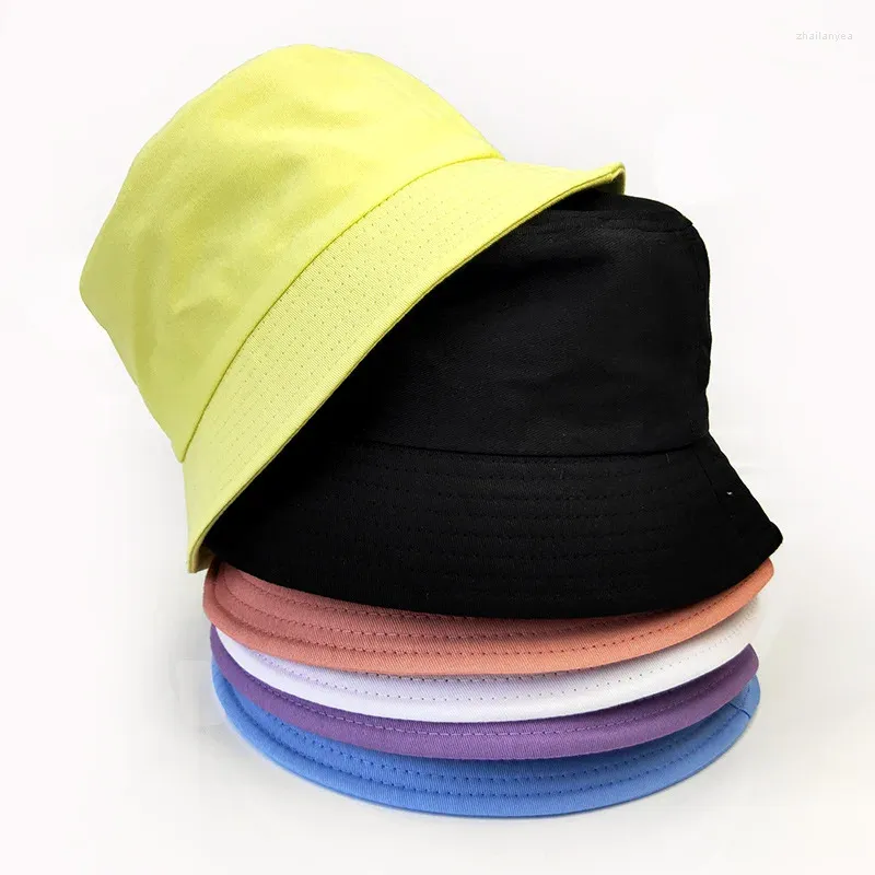 Berretti in cotone estivo pieghevole cappello unisex da donna protezione solare esterna solida pesca caccia spiaggia da uomo