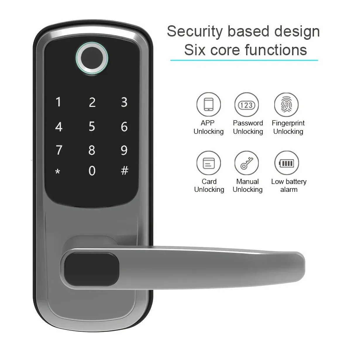 Smart Lock APP Función de memoria de almacenamiento Cerradura de puerta de entrada sin llave de forma segura Cerradura de puerta con huella digital Cerradura biométrica Protección de seguridad para el hogar 231023