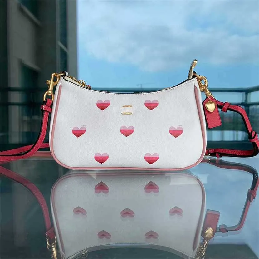 Coag Valentine Designer-Tasche, rosa Liebesdruck, Unterarm-Umhängetaschen, Damen-Mini-Einkaufstasche, Leder, modische Taschen, Luxus-Umhängetaschen, Designer-Handtasche, Geldbörse 230207