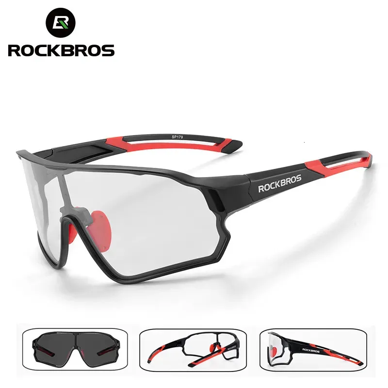 نظارات النظارات في الهواء الطلق Rockbros Pochromic Gike Gipses Bicycle UV400 Sports Sunglasses for Men Women Anti Lightweight Greing Cycling نظارات 231023