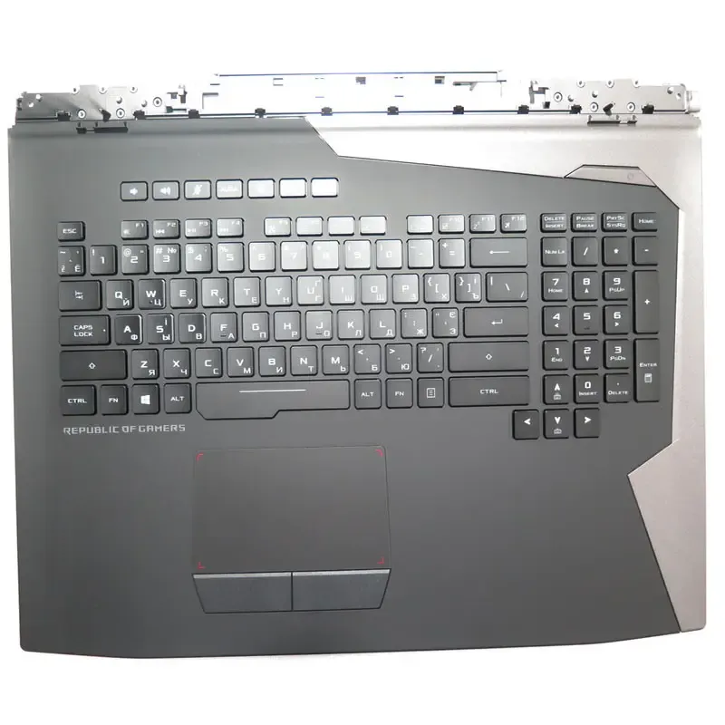 Laptop palmrestkeyboard para asus G703GX-1A nova capa preta com retroiluminação rgb com touchpad ru russo 90nr01b1-r30ua0 v170662