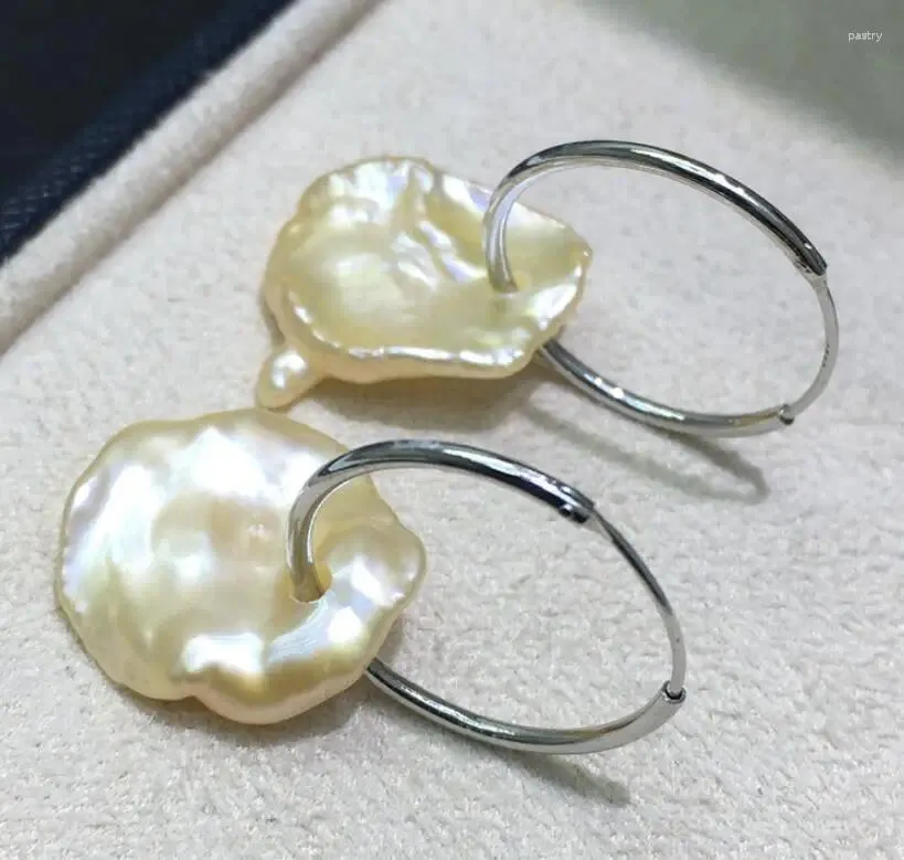 Boucles d'oreilles pendantes énormes pétales de perles d'eau douce avec bagues en argent 925 pour femmes, saint valentin, carnaval du poisson, crochet de mariage, cadeau Halloween