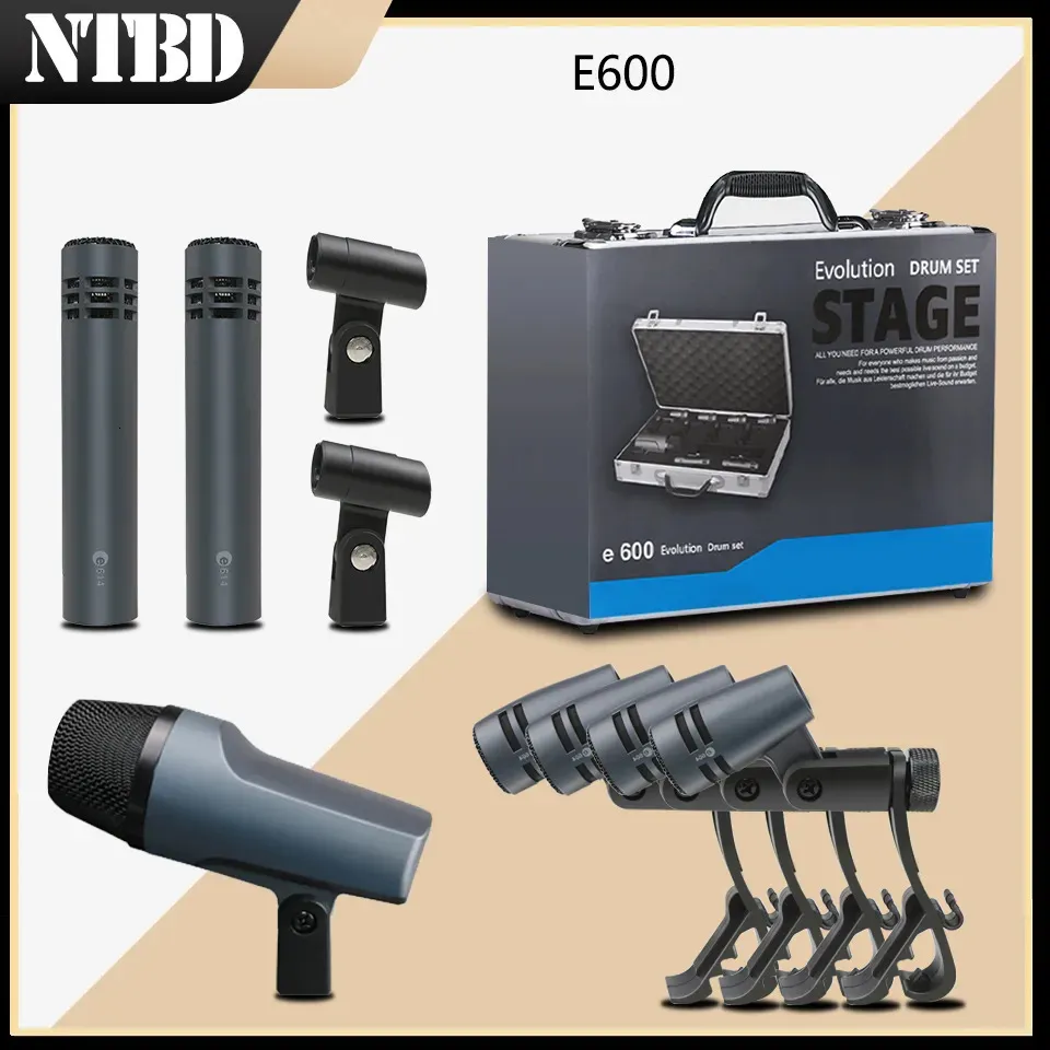 Walkie Talkie NTBD Hoge kwaliteit 1 stuk E602 2 stuks E614 4 stuks E604 professionele drummicrofoonset E600 drumstel microfoonset 231023