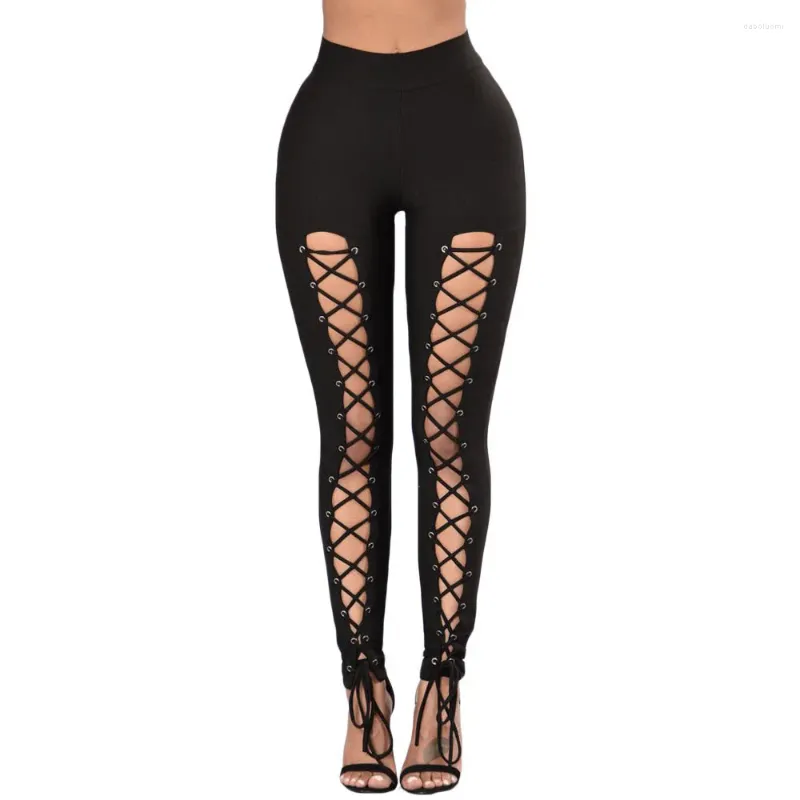 Leggings moulants pour femmes, taille haute, couleur unie, pantalon de sport polyvalent à bande fine, Yoga 79920