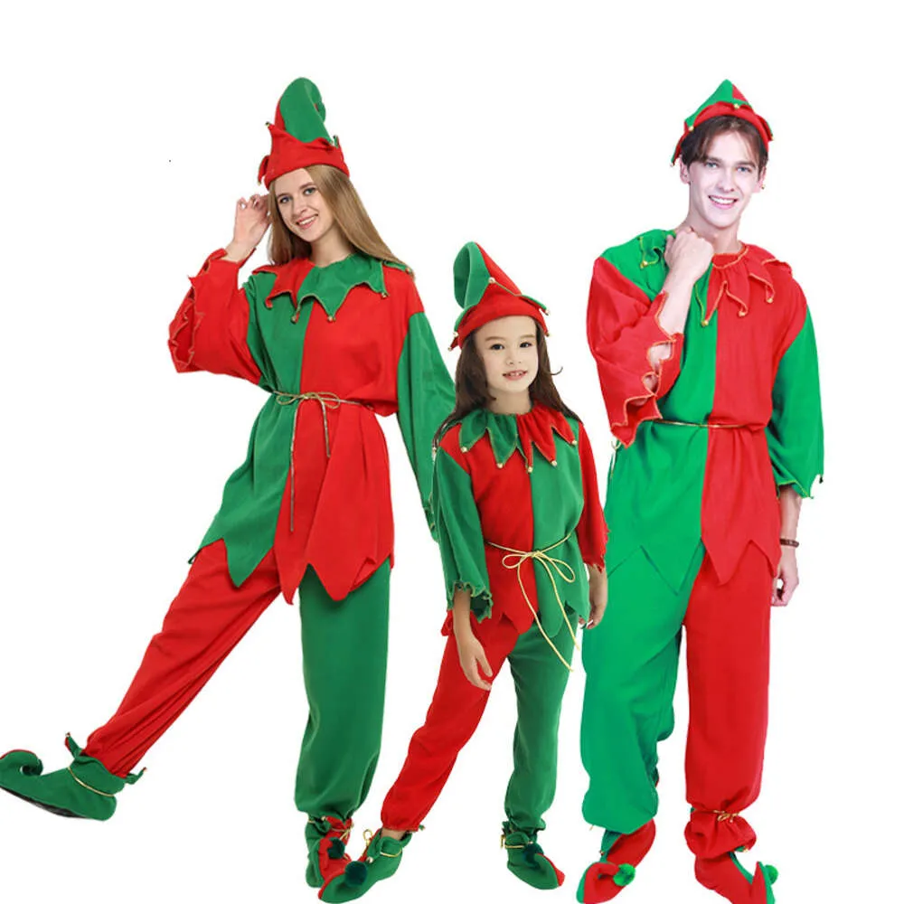 cosplay eraspooky familj juldräkt unisex vuxna barn flickor Santa Elf Cosplay Outfits Par Par Nyårsfest Fancy Dresscosplay