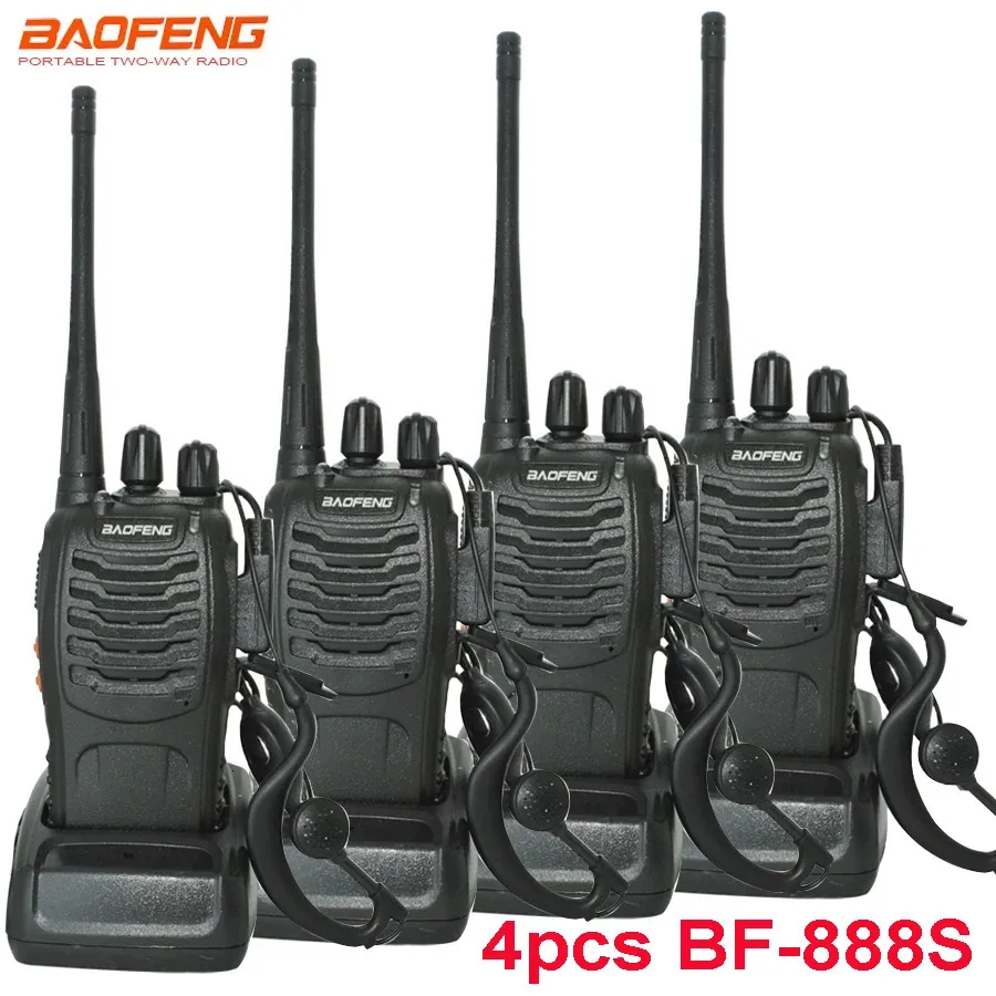 Talkie Walkie 4 pièces/ensemble Original Baofeng BF888S talkie-walkie BF-888s 5W 16CH UHF 400-470MHz BF 888S talkie-walkie émetteur-récepteur radio bidirectionnel 231023