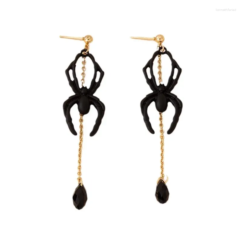 Baumelnde Ohrringe 10 Paare/Los Großhandel Modeschmuck Metall Schwarze Spinne Für Frauen