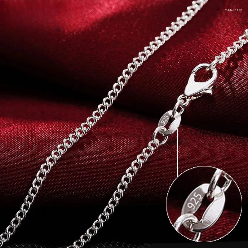 Chains Wholesale 925 Sterling Silver 16/18/20/22/24/26/28/30 Inch 2mm Side Chain Necklace For Women Man Fashion Wedding Charm Jewelry